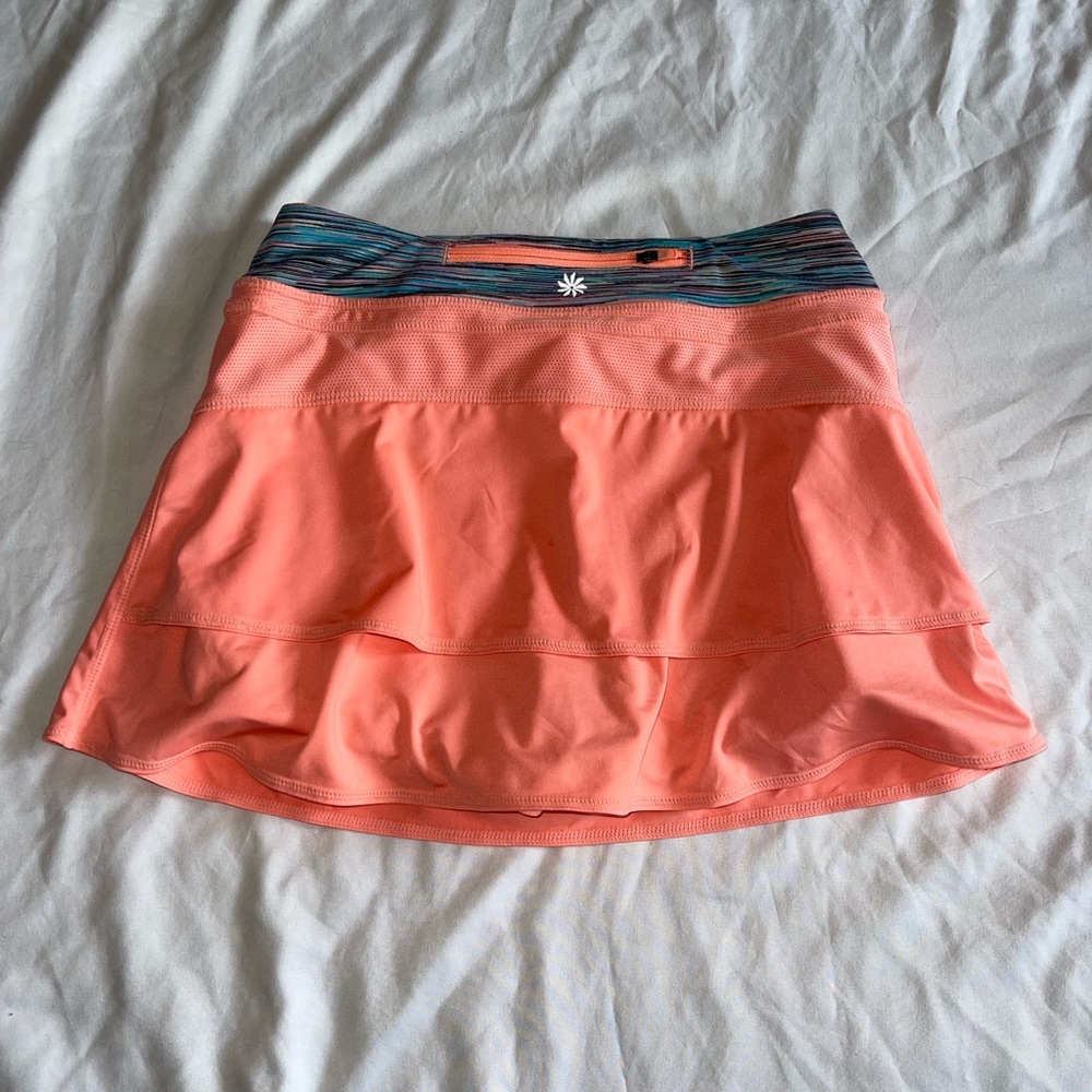 Athleta Girl Peach Orange Athletic Tennis Skirt Sz XL 14